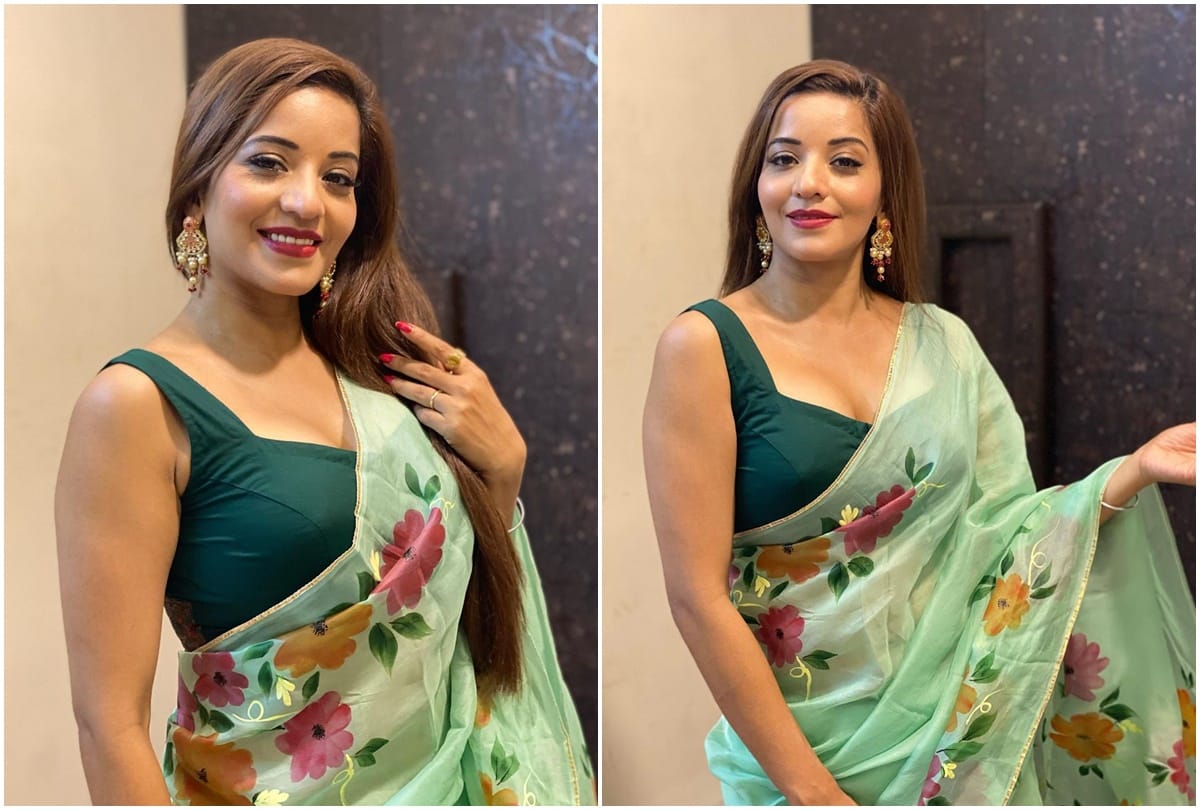 Bhojpuri: Monalisa shared beautiful pictures wearing a saree husband Vikrant Singh lost his heart after seeing the actress style
