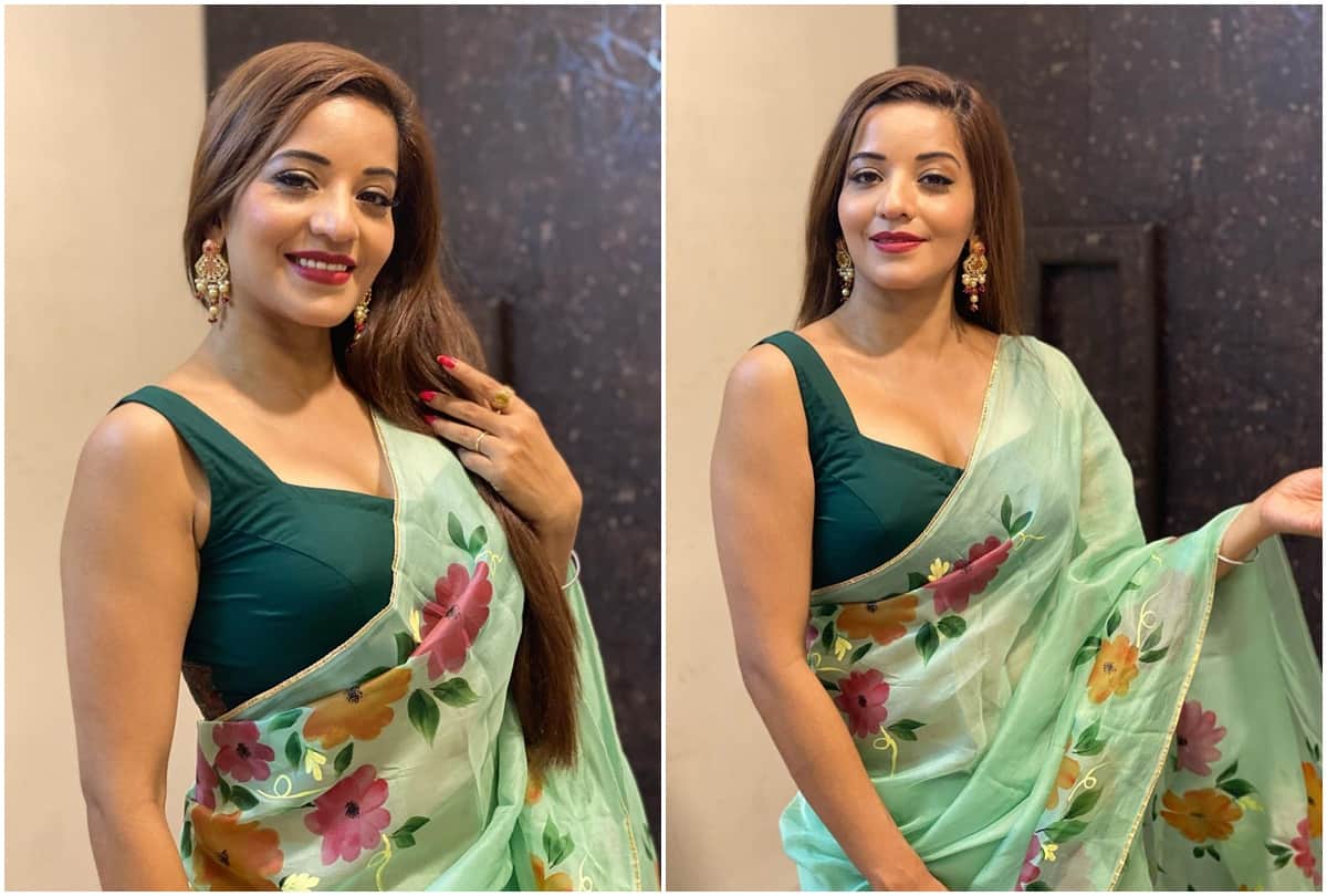 Bhojpuri: Monalisa shared beautiful pictures wearing a saree husband Vikrant Singh lost his heart after seeing the actress style