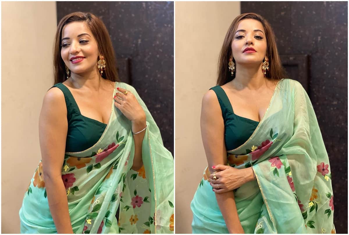 Bhojpuri: Monalisa shared beautiful pictures wearing a saree husband Vikrant Singh lost his heart after seeing the actress style