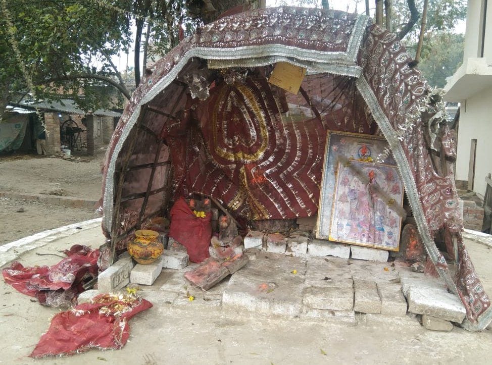 Mischievous elements broke the idol of Goddess, uproar