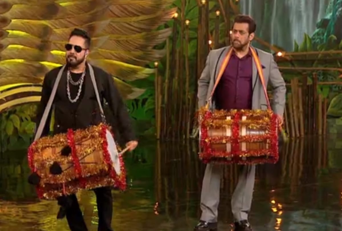 Bigg Boss 15 Salman Khan played dhol with Mika Singh and also did Bhangra