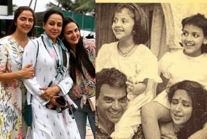 National Girl Child Day 2022 Hema Malini shared an unseen picture with daughters esha ahana and husband Dharmendra said Feeling proud