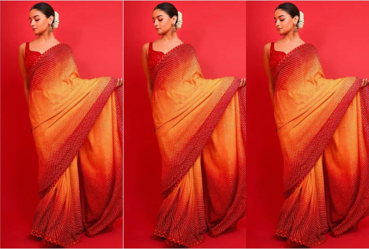 Newly Bride Wear Bandhani Print Saree to Look Beautiful Like Alia Bhatt to Sara Ali Khan