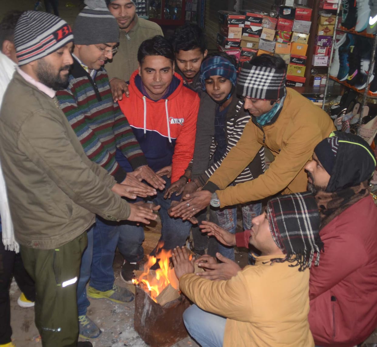 People shivered throughout the day due to fog and cold wind