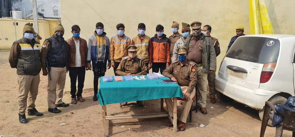 Encounter between police and miscreants five arrested and two absconding in jaunpur