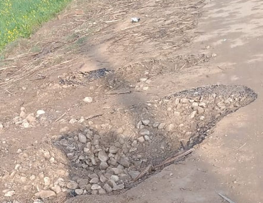 deep pit after rain