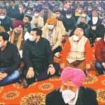 नामचर्चा के दौरान पंडाल में मौजूद पंजाब के नेता।