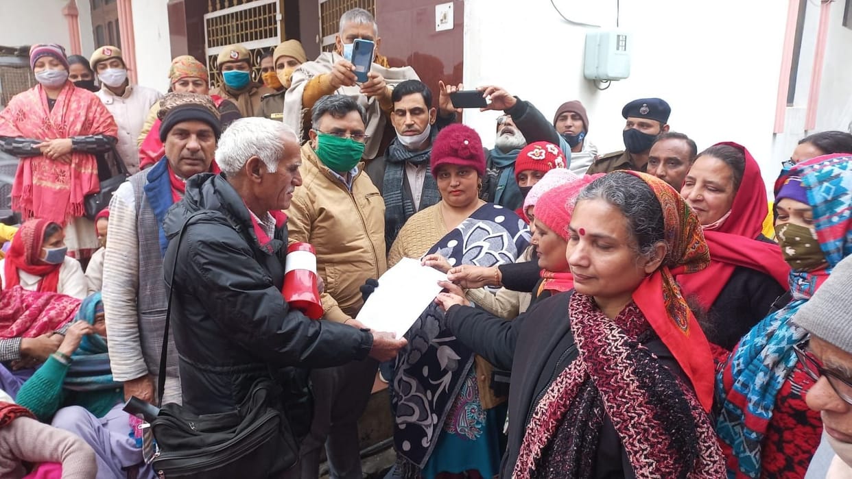 Anganwadi workers demonstrated in the city regarding demands