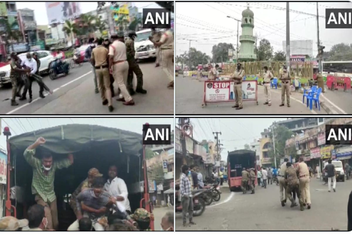 Hindu Vahini activists tried to unfurl the national flag on Jinnah Tower in Guntur today