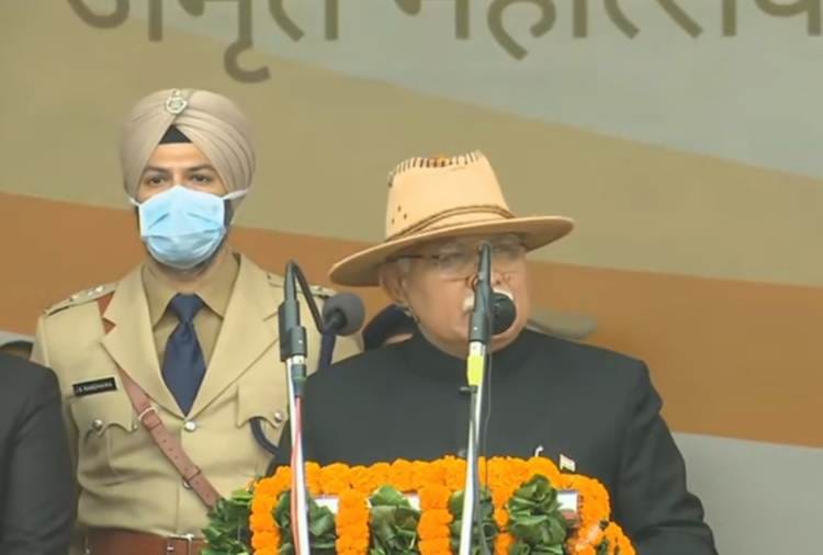 Haryana CM Manohar lal unfurls the national flag on the 73rd Republic Day