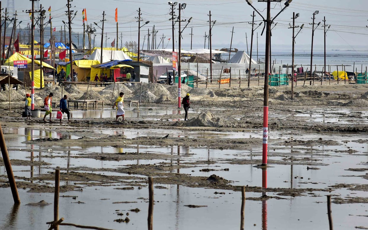 Prayagraj Magh Mela: Due to the rise in the water level of Yamuna, alarm bells rang again in the confluence area