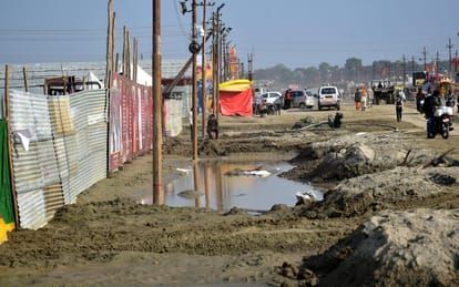 Prayagraj Magh Mela: Due to the rise in the water level of Yamuna, alarm bells rang again in the confluence area