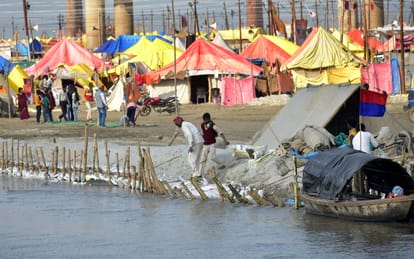 Prayagraj Magh Mela: Due to the rise in the water level of Yamuna, alarm bells rang again in the confluence area