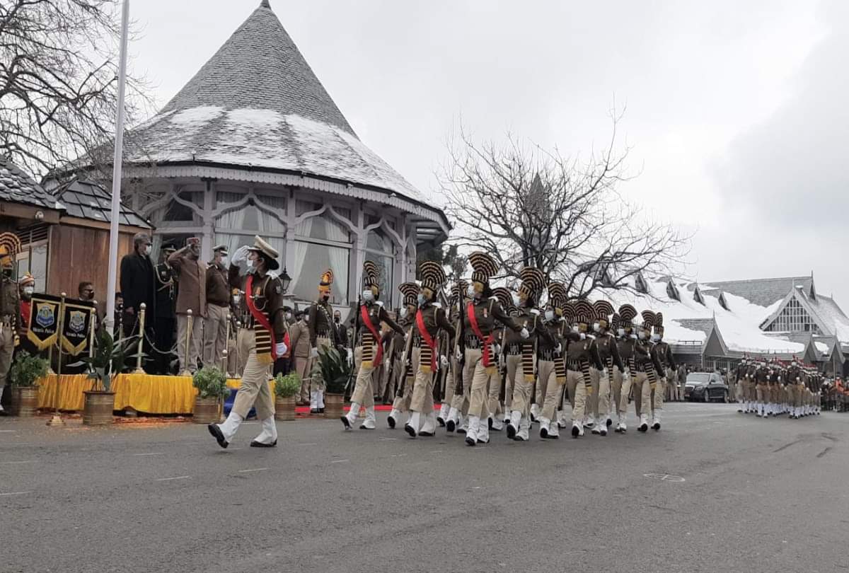 Republic Day Parade 2022 Shimla himachal pradesh: function held in minus degree temperature in Keylong