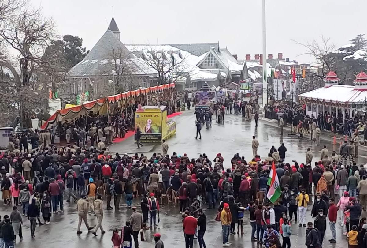 Republic Day Parade 2022 Shimla himachal pradesh: function held in minus degree temperature in Keylong
