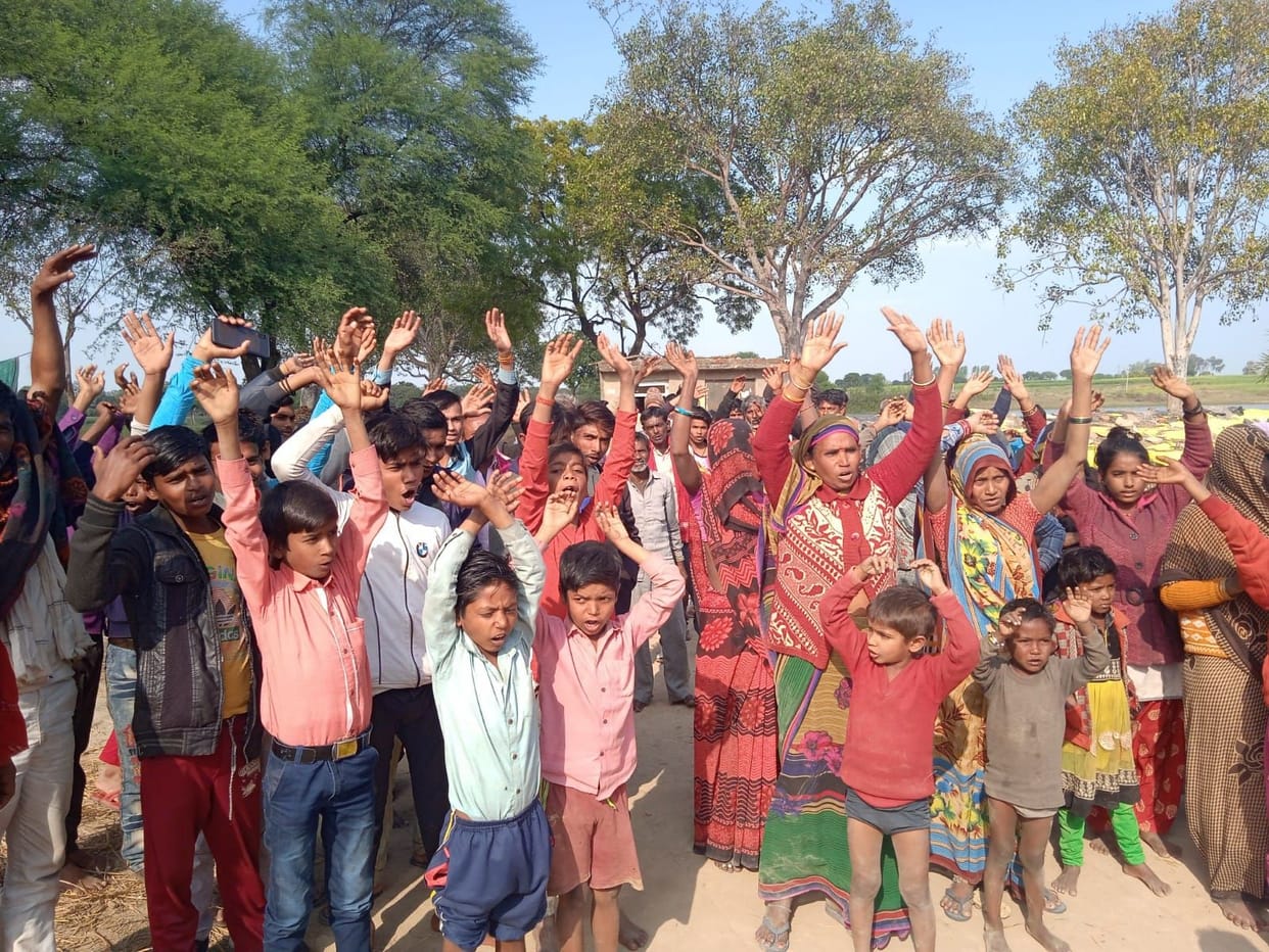 Villagers protest for not getting justice