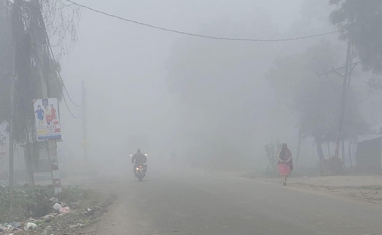 Fog in the morning, light sunshine in the day