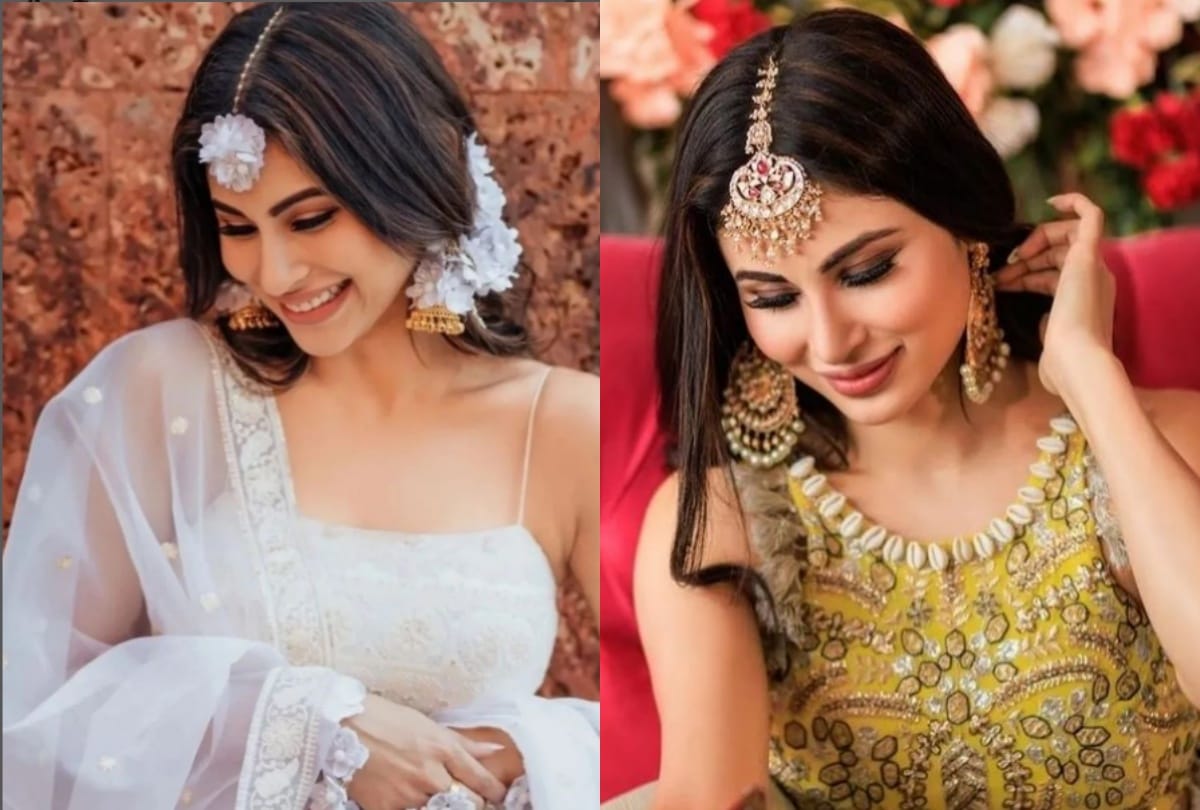 mouni roy shared pictures in yellow saree