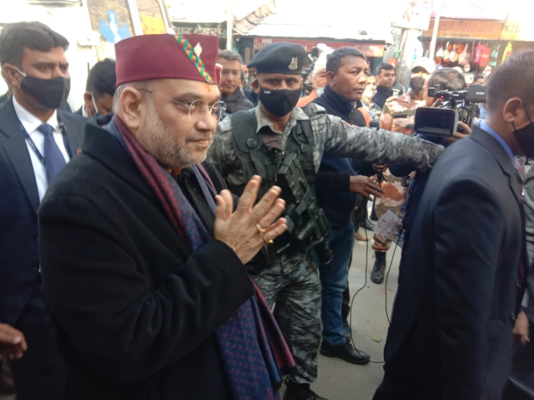 uttarakhand assembly election 2022: amit shah visit rudranath temple, and dose door to door campaign, photos