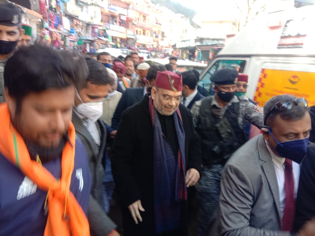 uttarakhand assembly election 2022: amit shah visit rudranath temple, and dose door to door campaign, photos