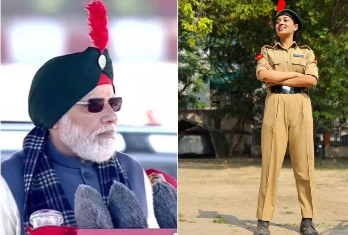 MP Ravi Kishan daughter took part in NCC parade in front of PM Modi