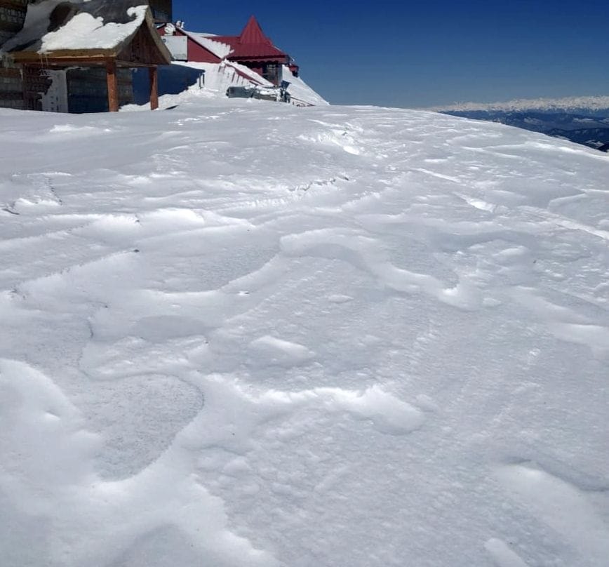 shops  covered with snow