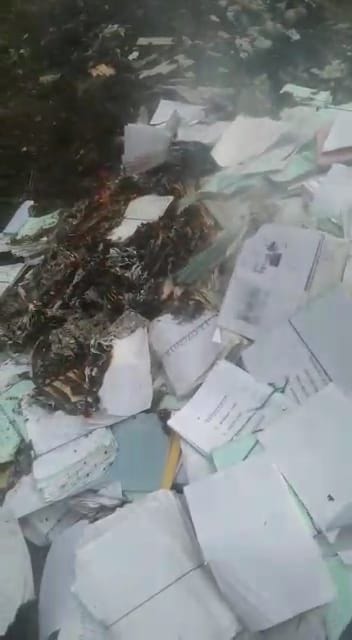 Canal bank certificates files set on fire