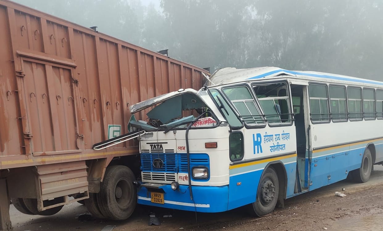 Roadways bus collided with trolley, one death, 18 injured