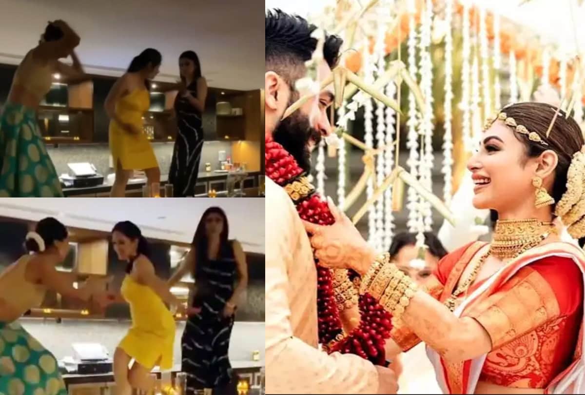 Mouni Roy dances while standing on the table at the after wedding party video viral
