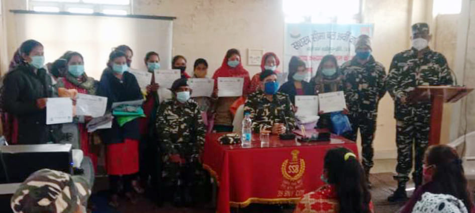 Certificates distributed after computer, sewing, embroidery training