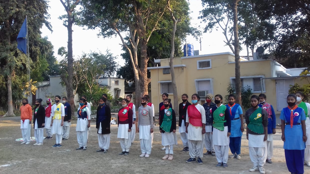 March past practiced for girl students