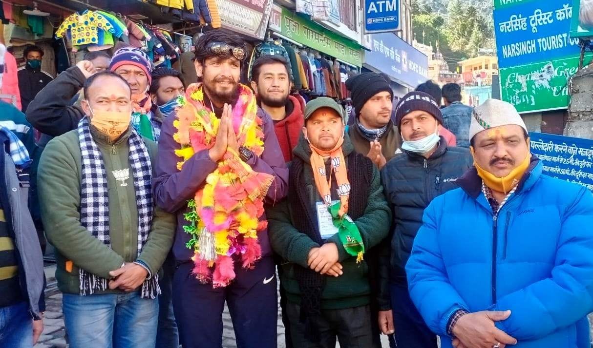 Welcome Saurabh reached Joshimath after completing 85 thousand km journey by cycle