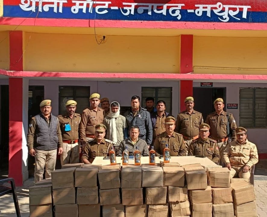 Mathura: Liquor worth 60 lakhs caught from truck on Yamuna Expressway