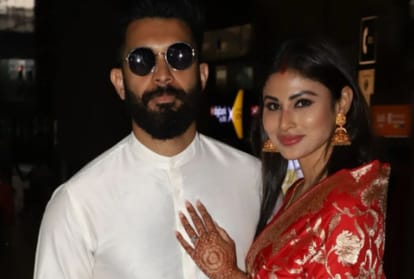 Sooraj Nambiar and Mouni Roy first public appearance after marriage at mumbai airport