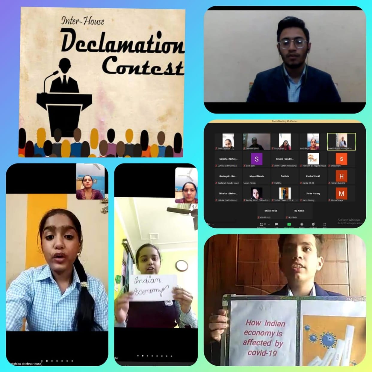 Preet and Pratibha topped the speech competition