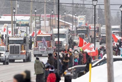 Ottawa Protest 2022 thousands of truckers protested in ottawa to protest against the pm justin trudeau's vaccine mandates  social media rumour on truck convoy in canada registered in guinness world records