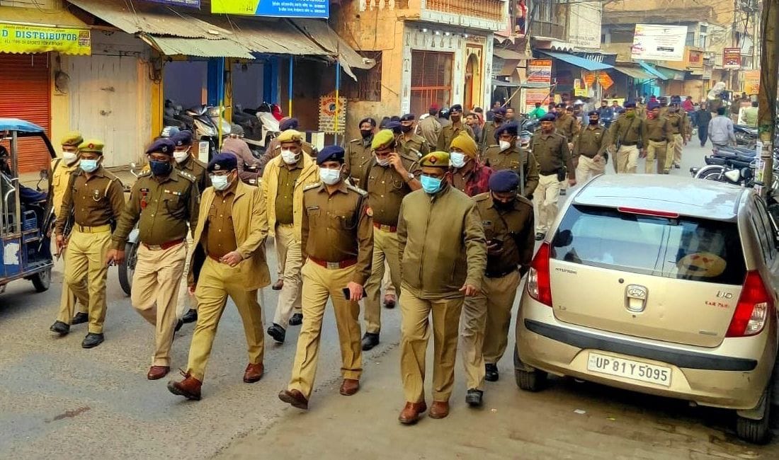 Police and paramilitary forces did a flag march, assuring security