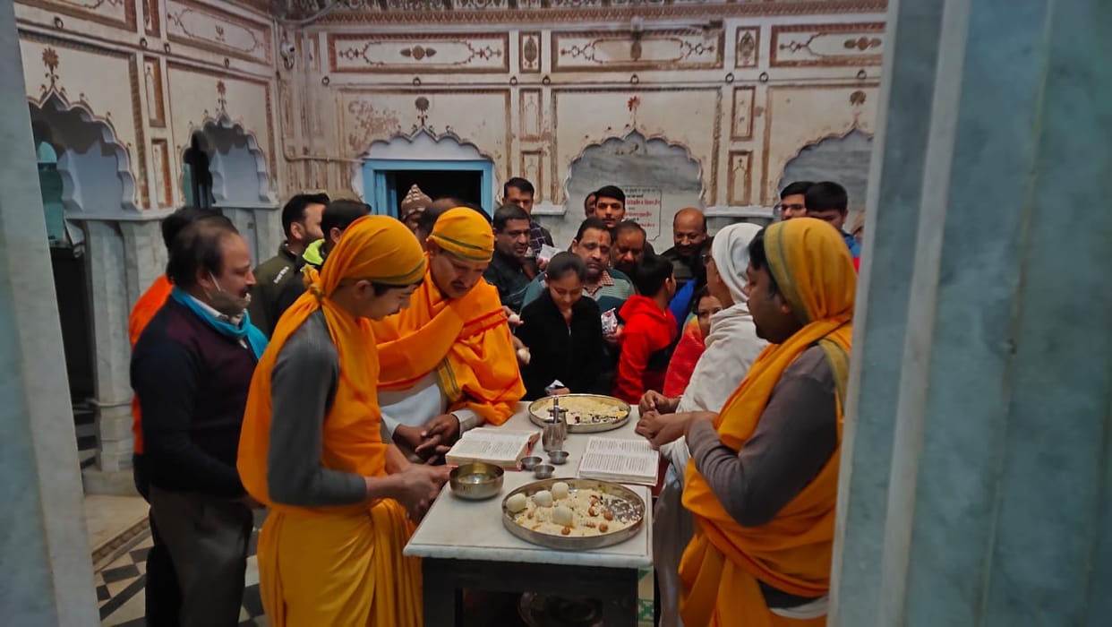 Worshiping the first Tirthankar on Moksha Kalyanak