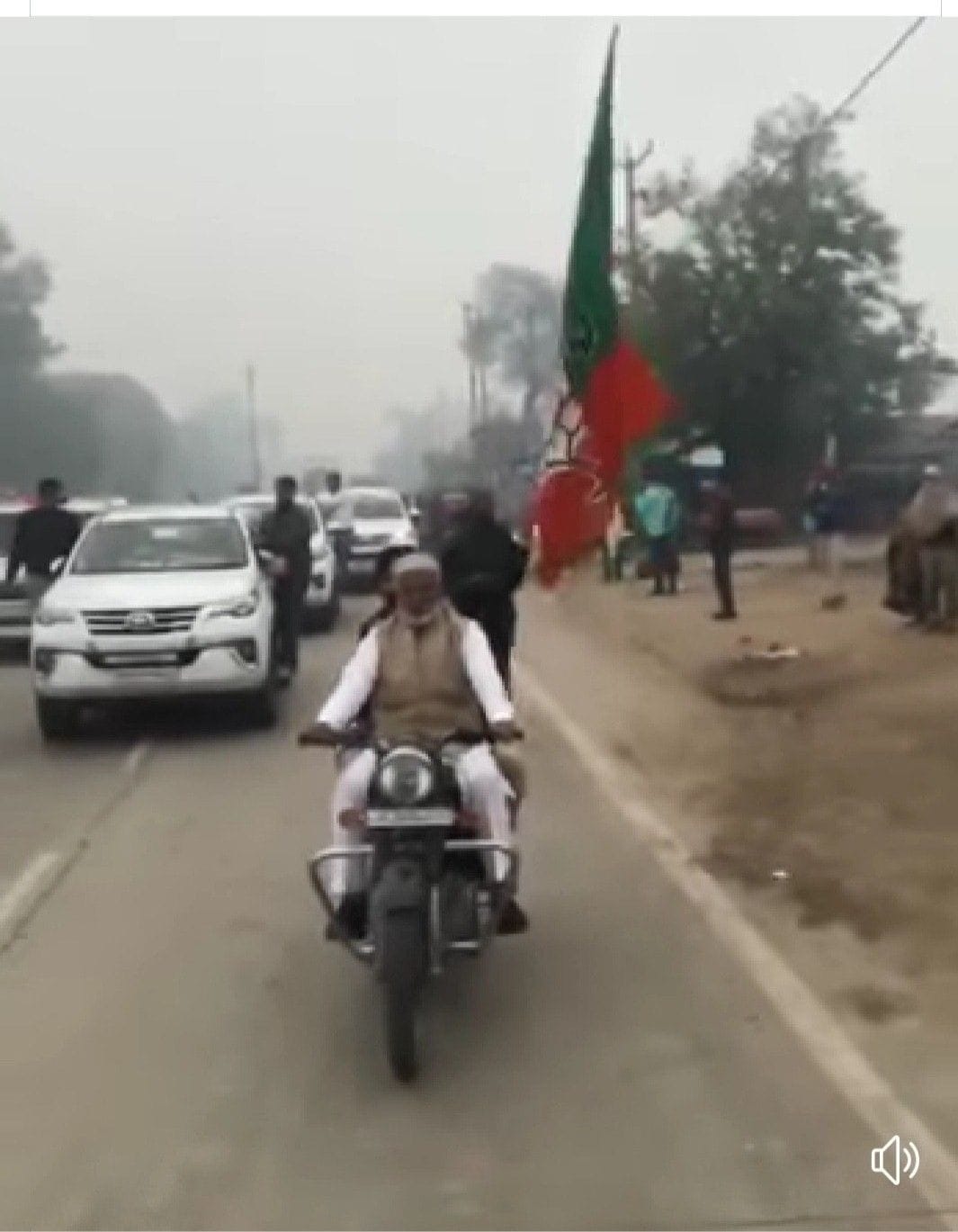 Swatantra Dev ride a bike without a helmet