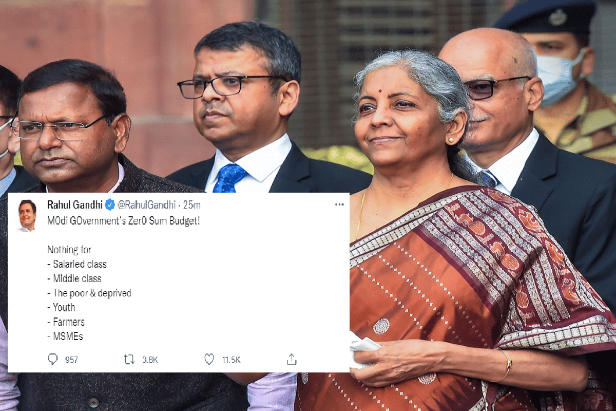 Budget 2022 social media reaction Rahul gandhi tweeted Modi Government Zero Sum Budget
