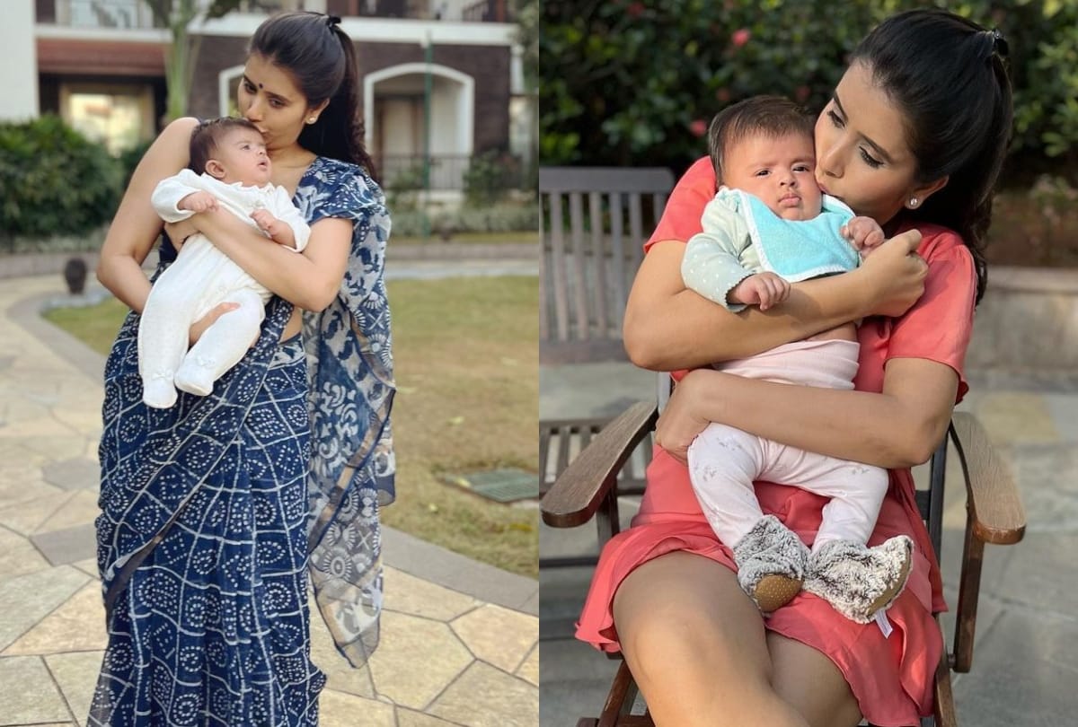 Charu Asopa showed her daughter on her three month birthday