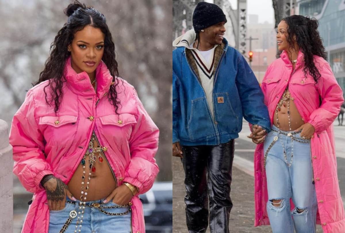 Rihanna is PREGNANT Singer shows off her baby bump