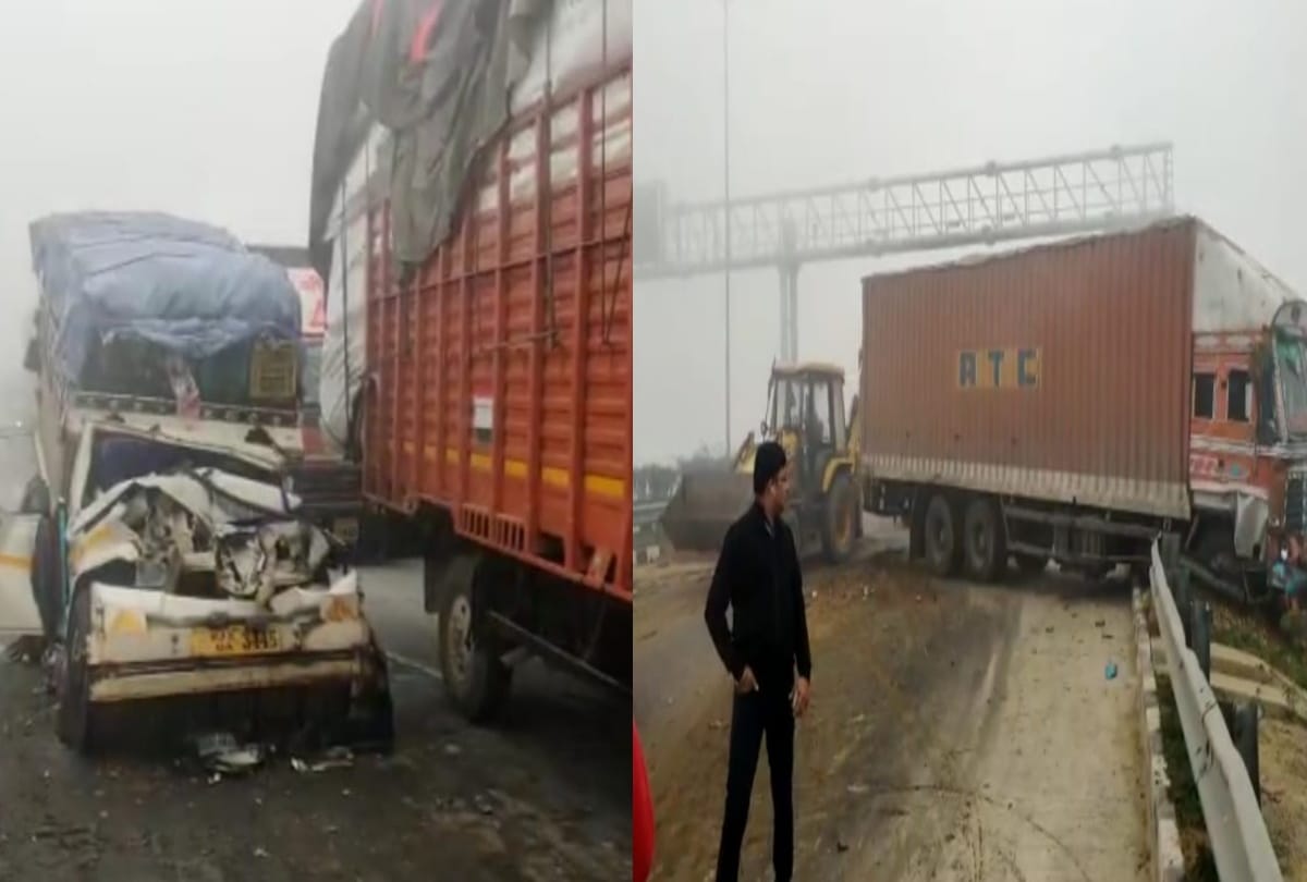 Greater Noida accident on Peripheral Expressway due to fog many vehicles collides each other many injured