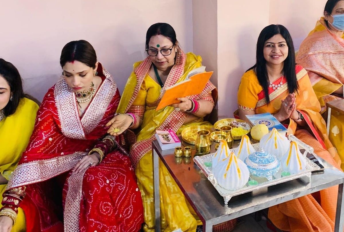 Ankita Lokhande looks gorgeous with husband Vicky Jain in the post wedding rituals
