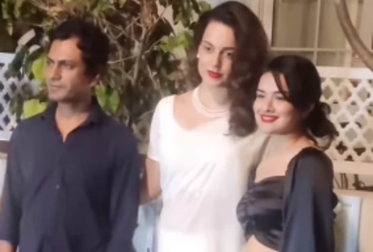 kangana Ranaut looks stunning in white saree at Nawazuddin Siddiqui's party