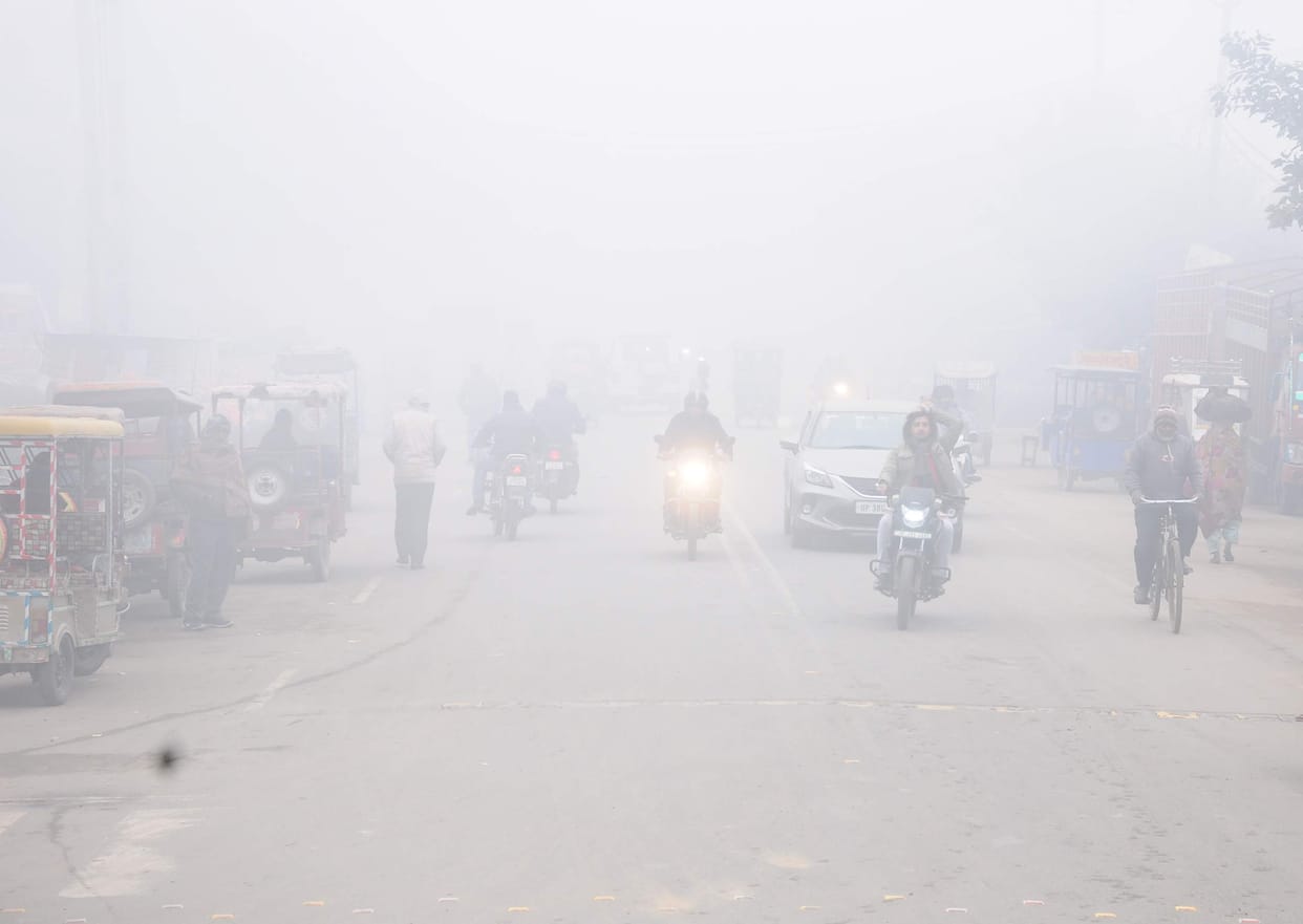 Dense fog and cold wind increased the chill