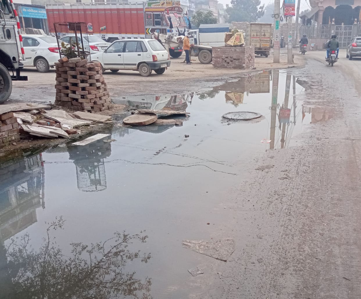 Now 2.50 km main sewer line from Tikona Park to STP has sunk