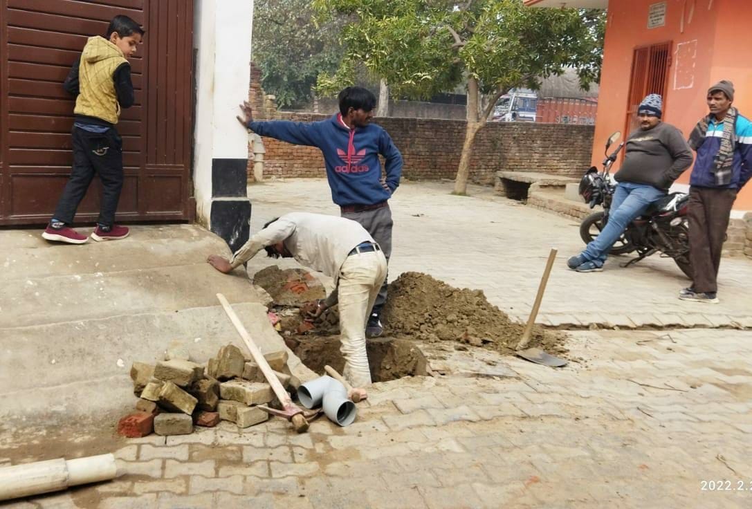 House to house sewer connection started, will get relief from water logging