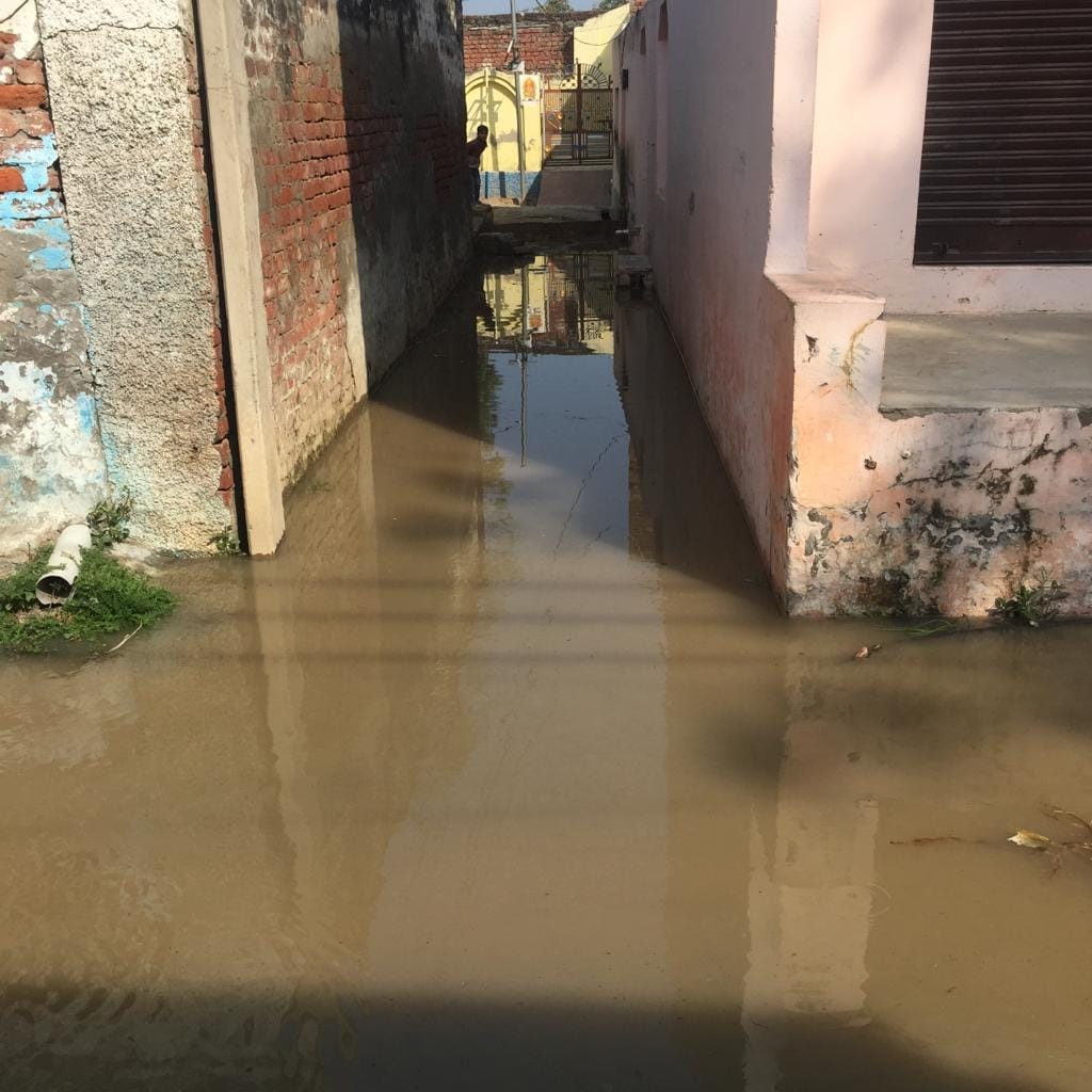 Crops submerged due to breaking of Rajbaha track, farmers upset