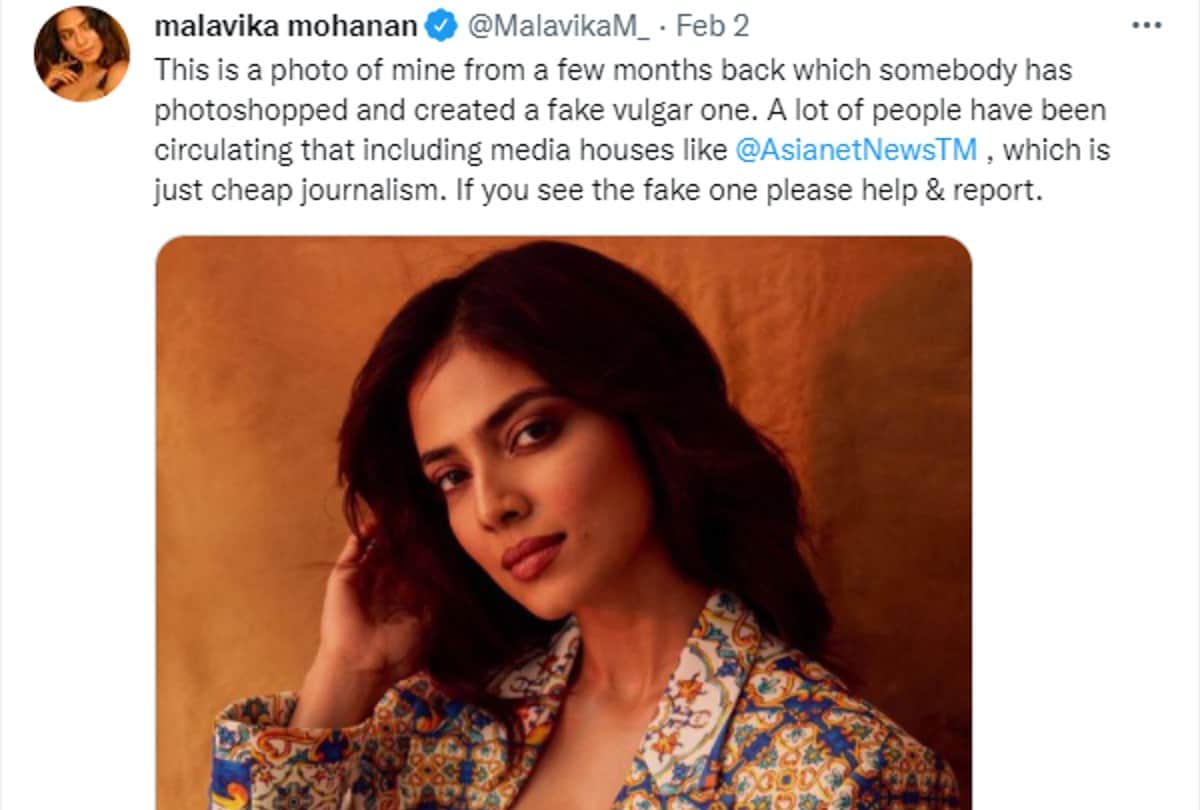 Malavika Mohanan reacts to her vulgar fake pic circulating online